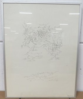 Maarten Beks - zonder titel - 65 x 51 cm - Inkt op papier - in lijst achter glas