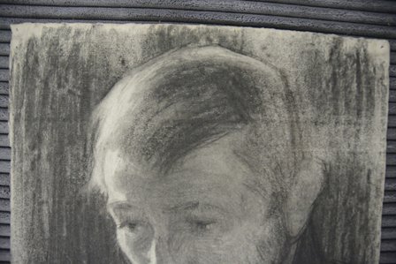Jan Toorop - houtskool tekening op papier (zelfportret?) - 40 x 31 cm 