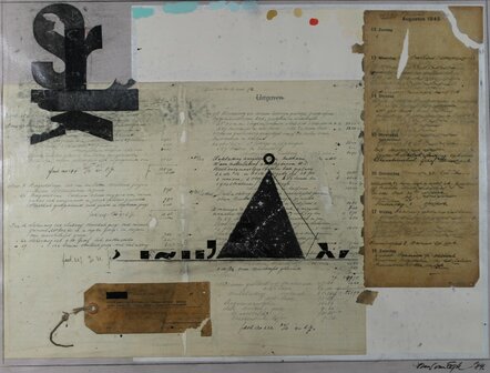 Frans van Eijk - zonder titel - 49 x 64 cm - Collage op papier