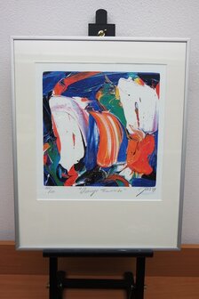 JAS - Orange Favorite - 51 x 41 cm - Zeefdruk op papier - ingelijst