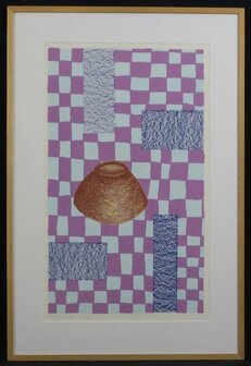 Bob Negryn - Oktober prent - 90,5 x 60,5 cm - zeefdruk op papier - ingelijst