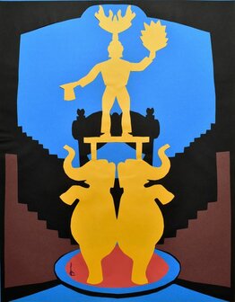 Andr&eacute; Castinel - Arts du cirque 2 - 7 collages - 65 x 50 cm