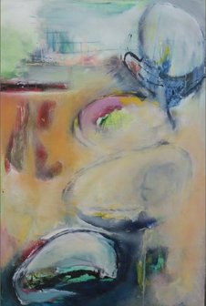 Catherine Megens - zonder titel - 87 x 59 cm - acryl en krijt op papier, op paneel