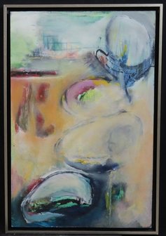 Catherine Megens - Mexico 10 - 77 x 68 cm - acryl en krijt op papier, op board