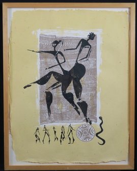 Carla Raadsveld - Afrikaanse Dans - 94 x 74 - Zeefdruk op geschept papier