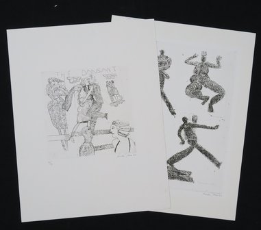 Bouke Ylstra - Kwartet &amp; The Dansant - 2x ets op papier - 65 x 50 cm