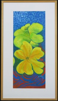 Godelieve van den Hamsvoort - Bloemen - 93 x 53 cm - Acryl op papier