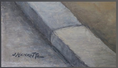 J. Henrotte - Pecheur au travail - 80 x 100 cm - olieverf op doek