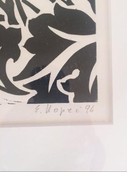 Eliza Kopec - Donderkop met vogel - 75 x 95 cm - Zeefdruk op papier