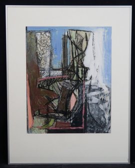 Lambert Oostrum - Zonder titel - 91,5 x 71,5 cm - Acrylverf op papier - ingelijst