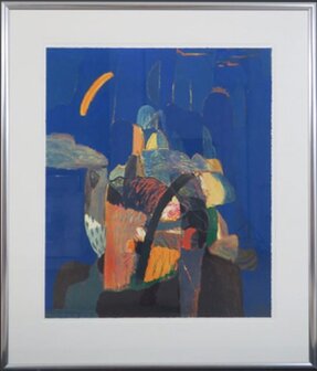Ahmed Baldin - Nacht - 98,5 x 83,5 cm - zeefdruk op papier - in aluminium lijst
