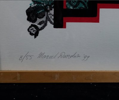 Marcel Doorduin - z.t. I - 82,5 x 62,5 cm - zeefdruk op papier - in houten lijst