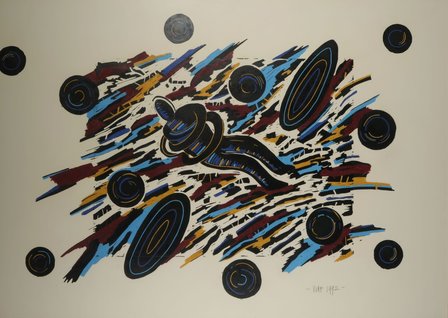 Hans Wap - zonder titel - 108,5 x 148,5 cm - Pastel en acryl op papier - in houten lijst