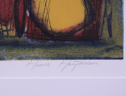 Hans Heijman - Droomwereld - Ets op papier - 65 x 62 cm - bevindt zich in passe-partout