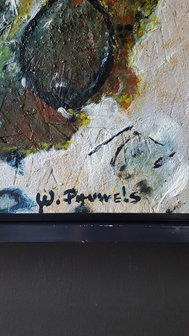 Werner Pauwels - Fruitschaal - 56 x 51 cm - Olieverf op paneel - in houten lijst