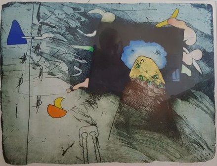 Michel van Overbeeke - Mountain V - 85 x 70 cm - Ets op papier - ingelijst