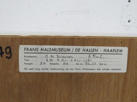 Fons Brasser - Nr. 5.61, 4e versie - 51 x 51 cm - Inkt op papier - in lijst achter plexiglas