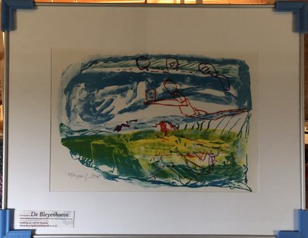 Pieter Defesche - Landschap - 70 x 90 cm - Zeefdruk op papier - ingelijst