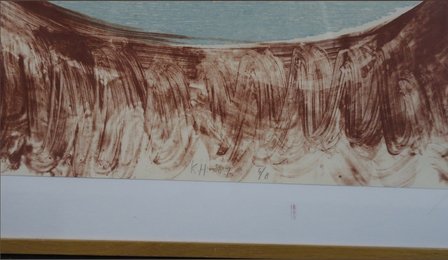 Klaas Hoek - zonder titel - 111 x 81 cm - Houtsnede en litho op papier - in houten lijst