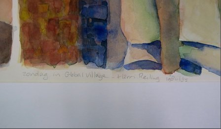 Henri Reiling - Global Village - 90 x 70 cm - Aquarel op papier