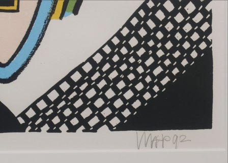 Hans Wap - zonder titel - 60,5 x 60,5 cm - Zeefdruk op papier - in aluminium lijst