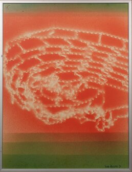 Jan van Holthe - Filet Cosmique - 66,5 x 61,5 cm - gemengde techniek op papier - ingelijst