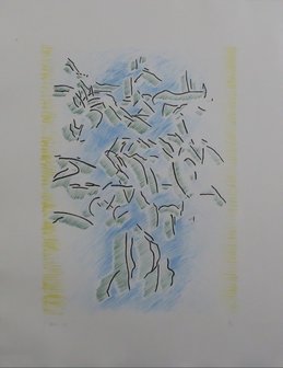 Jaap Hillenius - Zonder Titel  - 78 x 63 cm - litho op papier - ingelijst