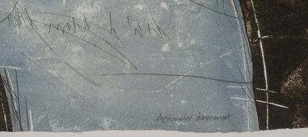 Bernard Remusat - Zonder titel I - 75,5 x 68 cm - Carborundum ets op papier - achter passe-partout