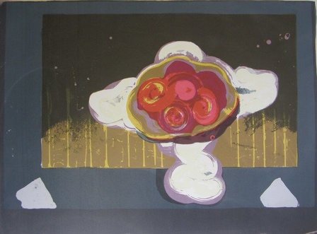 Darja Vos - Coupe de fruit dans la Nuit - 70 x 100 cm - Zeefdruk op papier