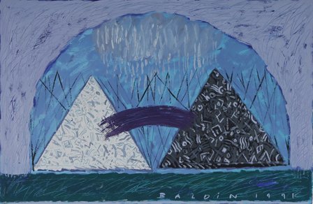 Ahmed Baldin - zonder titel - 56 x 86 cm - Gouache op papier