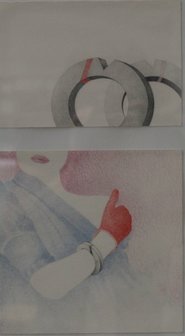 Hugo Clemens van den Broeck - Armvorm - 24 x 32 cm - kleurpotlood en collage op papier