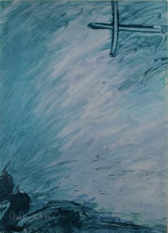 Frans van Eijk - zonder titel - 69 x 50 cm - Gouache op papier
