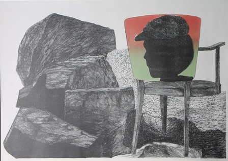 G&eacute; van Kesteren - Verweer 2 - 57 x 84 cm - Steendruk/Irisdruk op papier