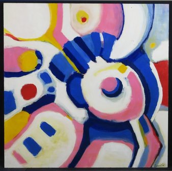 Annemiek Tjepkema - Abstracte compositie II - 90 x 90 cm - Acryl op board
