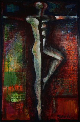 Frits van Eeden - Dancing Man - 151,5 x 101 cm - Polygrafiek op doek