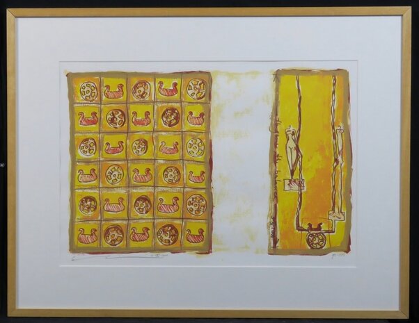 Simon Woudwijk - The Game, The Balance - 58,5 cm x 80,5 cm - zeefdruk op papier - ingelijst