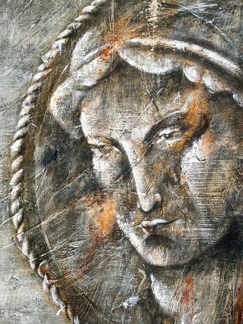 Anita Hageman - Roman elements, acryl op doek, 90x180x5