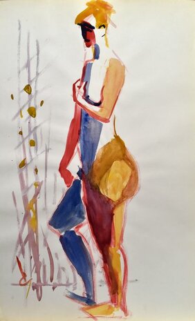 André Castinel - Nus féminins -serie van 9 aquarellen - 50 x 32 cm