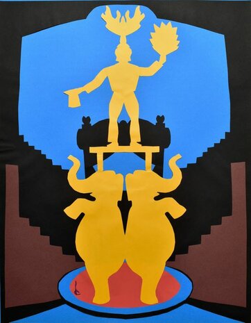 André Castinel - Arts du cirque 2 - 7 collages - 65 x 50 cm