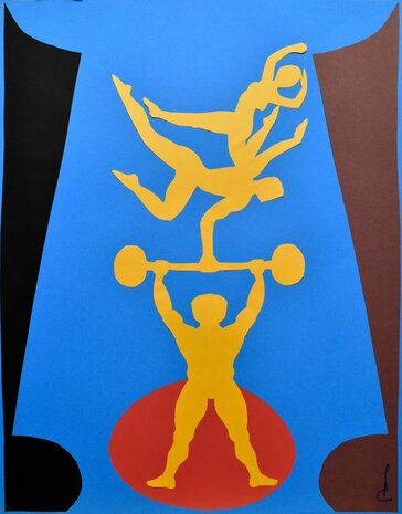 André Castinel - Arts du cirque 2 - 7 collages - 65 x 50 cm