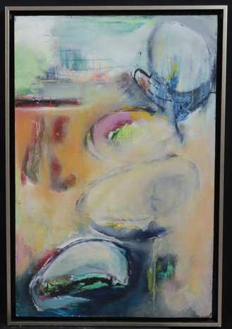 Catherine Megens - Mexico 10 - 77 x 68 cm - acryl en krijt op papier, op board