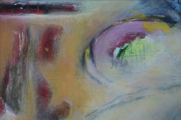 Catherine Megens - zonder titel - 87 x 59 cm - acryl en krijt op papier, op paneel