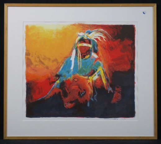 Gerard 't Hart - Shamaan 3 - 83 x 93 cm - zeefdruk op papier