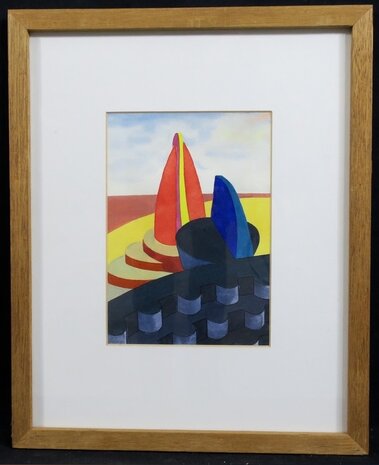 Michiel Schierbeek - zonder titel - 44 x 36,5 cm - Aquarel op papier - ingelijst