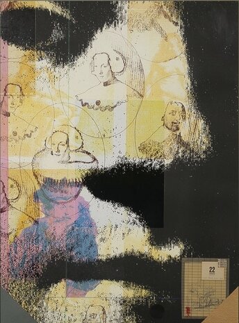 Harald Vlugt - Spring - 83 x 63 cm cm - zeefdruk en collage op papier - ingelijst