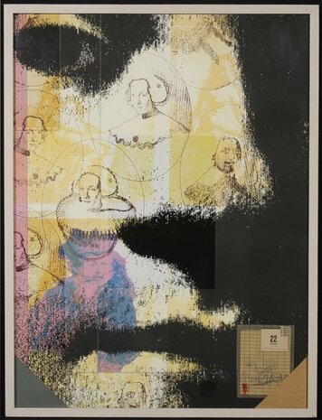 Harald Vlugt - Spring - 83 x 63 cm cm - zeefdruk en collage op papier - ingelijst