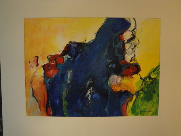 Jos van Beek - Compositie - 90 x 70 cm - acrylverf op papier 