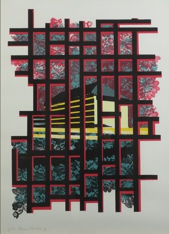 Marcel Doorduin - z.t. I - 82,5 x 62,5 cm - zeefdruk op papier - in houten lijst
