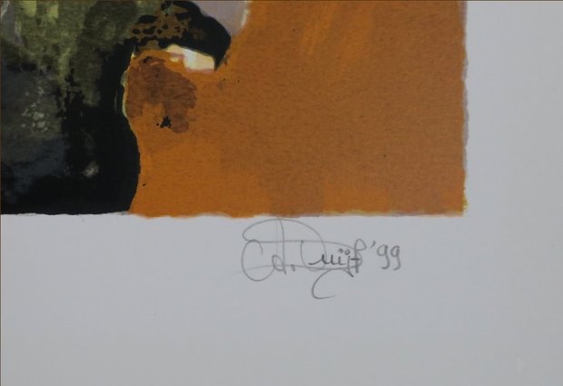 Anita Duif - Witte Tulp - 99,5 x 80cm - zeefdruk op papier