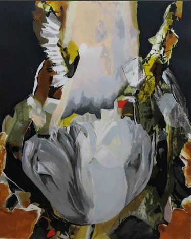 Anita Duif - Witte Tulp - 99,5 x 80cm - zeefdruk op papier
